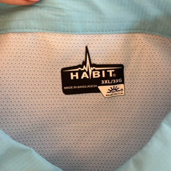 Habit | NWT Mens Short Sleeve Fishing Guide Shirt Sail Blue - Picture 4 of 6